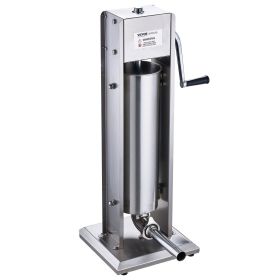 VEVOR Manual Sausage Stuffer, 7 L / 15 LBS Vertical Sausage Machine, Dual-Speed Meat Stuffer, Made of Food-Grade 304 Stainless Steel