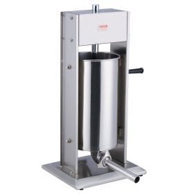 VEVOR Manual Sausage Stuffer, 15 L / 30 LBS Vertical Sausage Machine, Dual-Speed Meat Stuffer, Made of Food-Grade 304 Stainless Steel