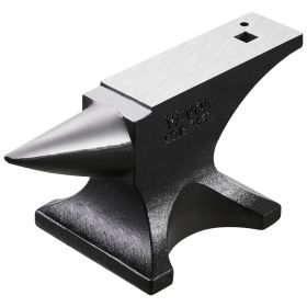 VEVOR Single Horn Anvil, 55lbs Cast Steel Anvil, High Hardness Rugged Round Horn Anvil for Blacksmiths, with Large Countertop and Stable Base